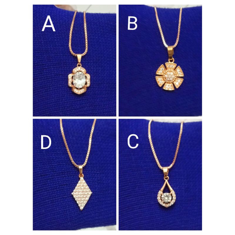 SMIX. Kalung xuping wanita lapis emas dgn mata zircon UK 45 cm itali