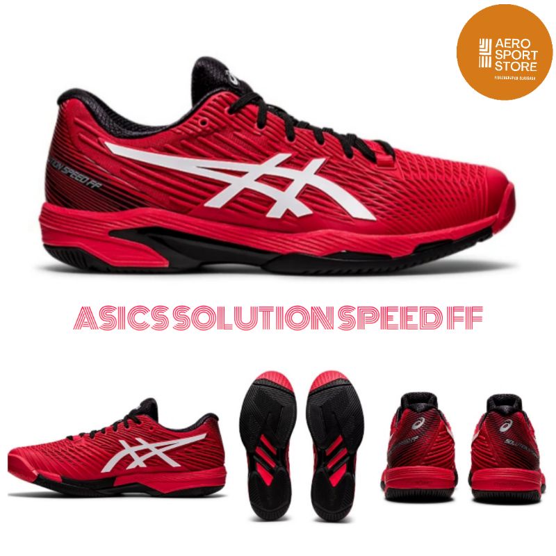 [ SEPATU TENIS LAPANGAN ASICS SOLUTION SPEED FF MEN RED ORIGINAL ]