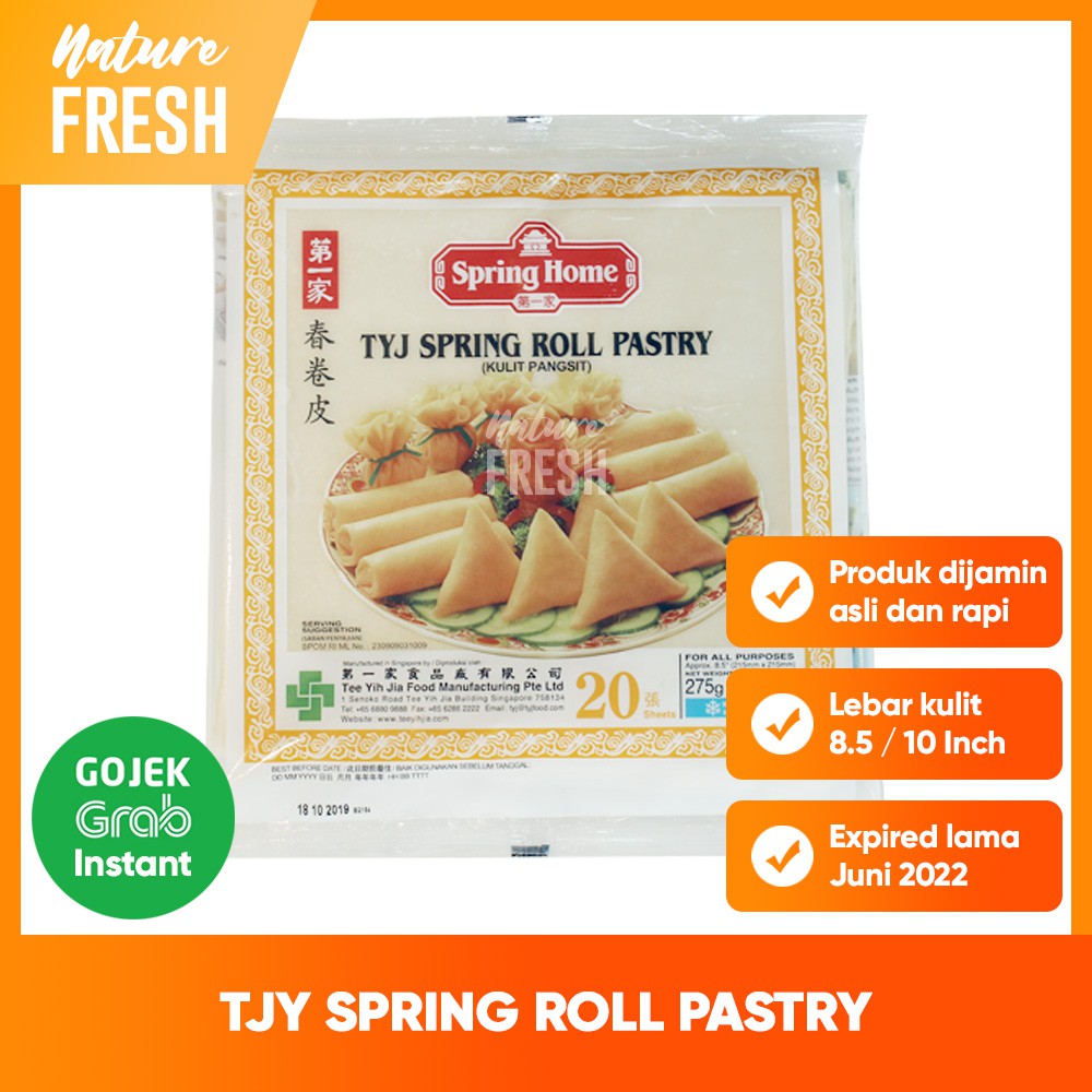 Spring Home TYJ Spring Roll Pastry - Kulit Lumpia Siap Saji Kulit Pangsit Kulit Dimsum Po Pia Beku