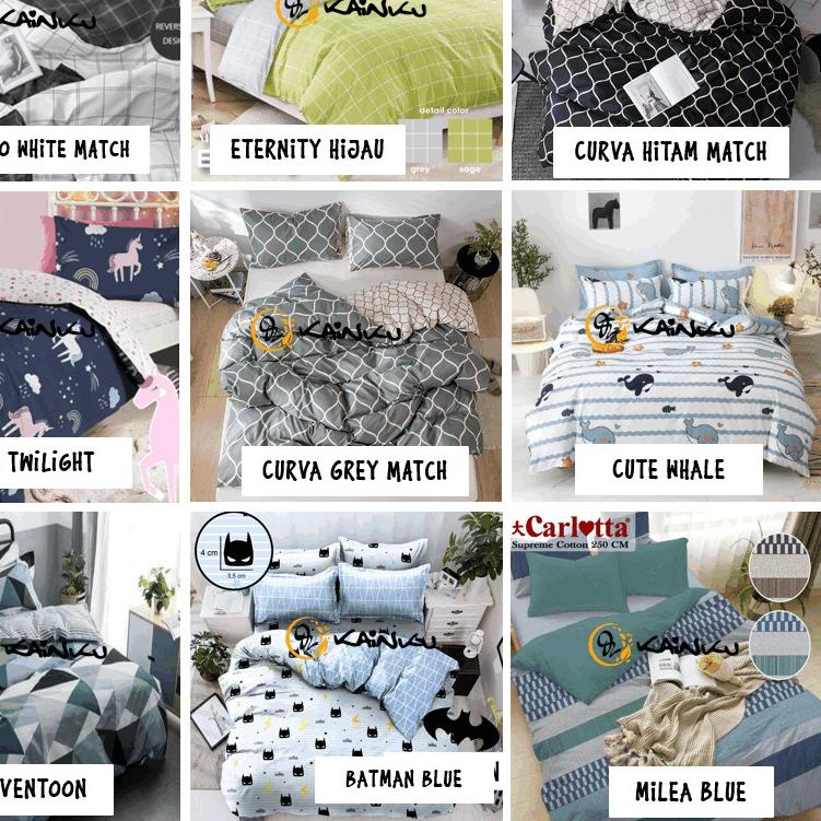 WV394 SPREI KATUN MOTIF KOTAK KOTAK HITAM PUTIH BAHAN PREMIUM | ukuran 90 120 160 180x200 ❝mäkässì☑❞