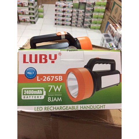 LUBY SENTER  2675B LAMPU DARURAT EMERGENCY LAMP 2IN1 CAS CHARGE BATERAI TERANG TAHAN LAMA  - SENTER LED