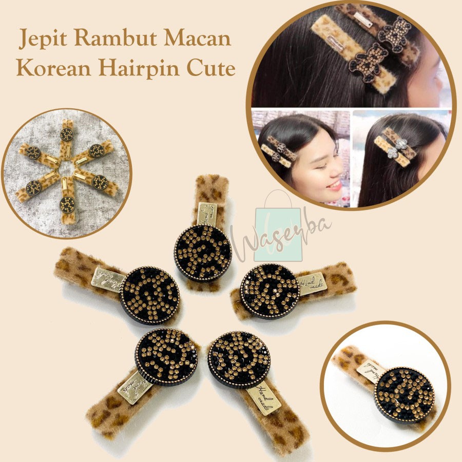 Jepit Rambut Wanita Motif Macan Kekinian Korean Hairclip Hairpin