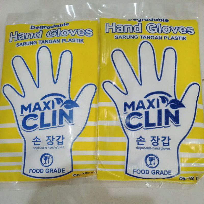 Sarung tangan plastik/Hand gloves Food Grade isi 100 pcs