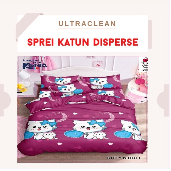 Sprei Micro Homemade Kitty N Doll &quot;PREMIUM&quot; Disperse UKURAN 90 100 120 140 160 180 200 180x200 160x200