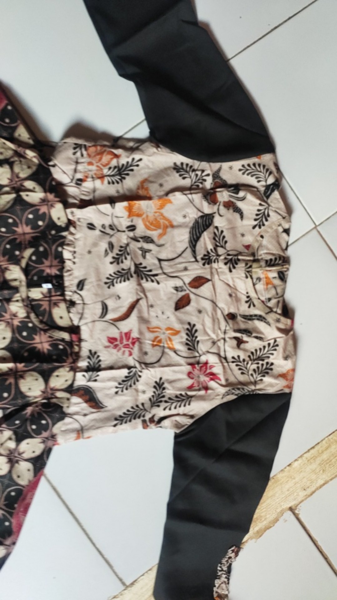Ori Atasan Blus Batik Wanita Modern Halus Dolby Kombinasi Brokat Polos