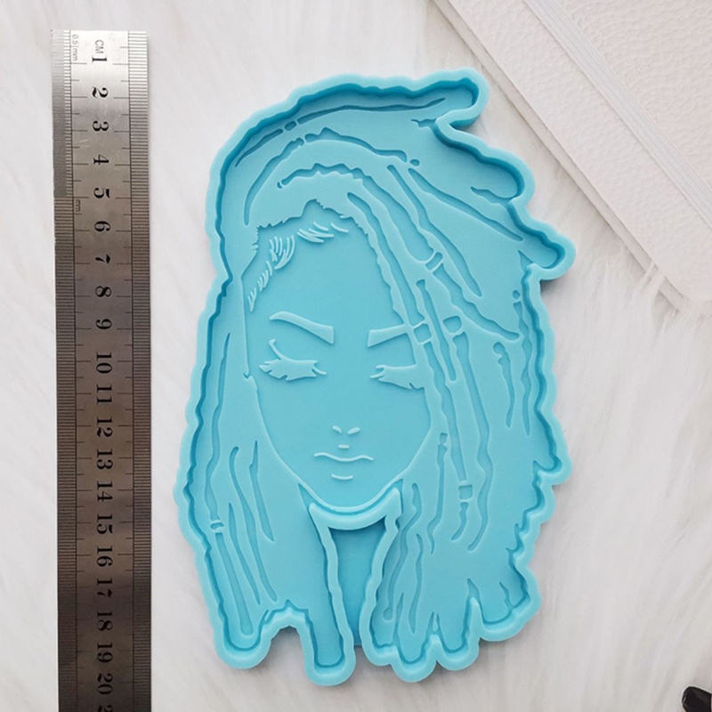 SIY  Dread Girl Silicone Mold Female Head Type Resin Mold Silicone Coaster Mold Girl  Coaster Pendant Making Mold Resin Craft