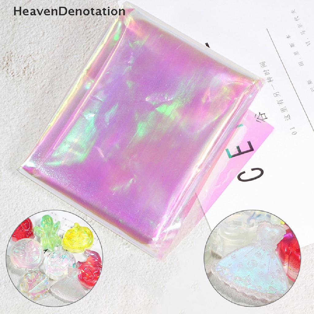 [HeavenDenotation]  Laser Iridescent Clear Film AB Effect Paper DIY Epoxy Resin Jewelry Fillings