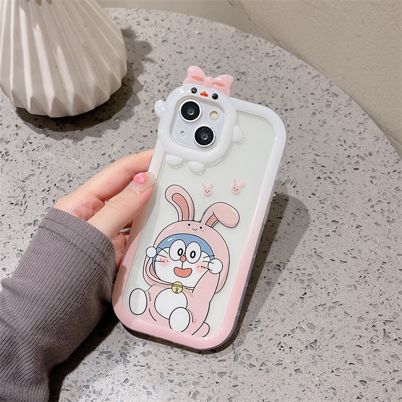 Soft Case Pelindung Kamera Motif Kartun Monster Kecil Tahan Banting Untuk iPhone 14 13 12 11 Pro Max X Xr Xs Max 7 8 6 6s Plus SE 2020