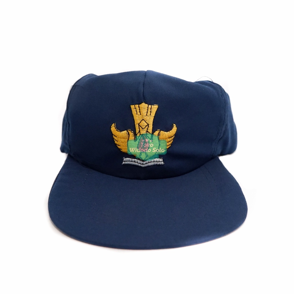 1 BUAH Topi Sekolah SLTP SMP Biru Bordir Jaring Trucker