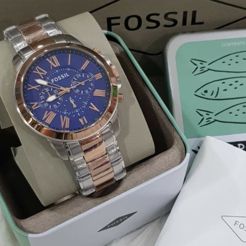 Jam tangan Chronograph F0SSIL Grant FS5024 FS 5024 Stainless fullset