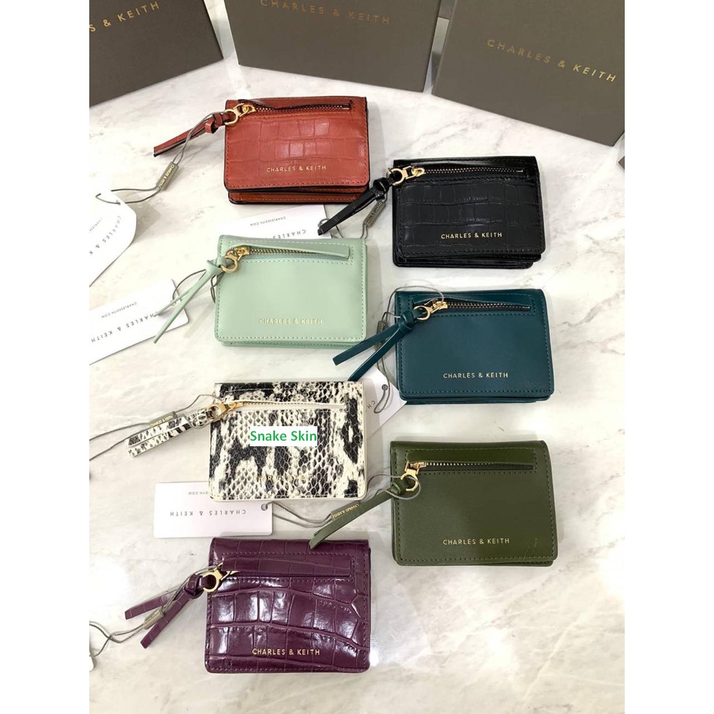 Dompet Wanita, Dompet lipat, dompet Kulit CK Front Zip Mini Wallet