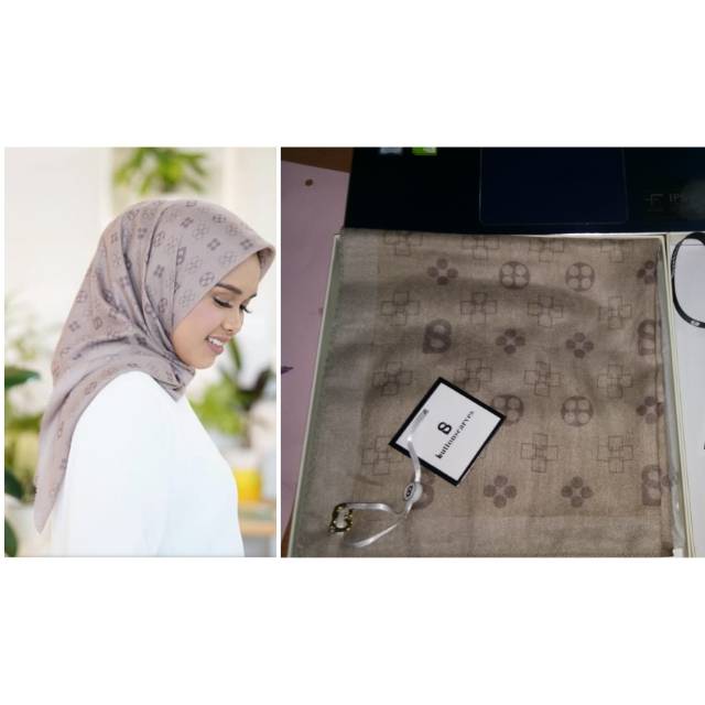 Buttonscarves Monogram in Taupe