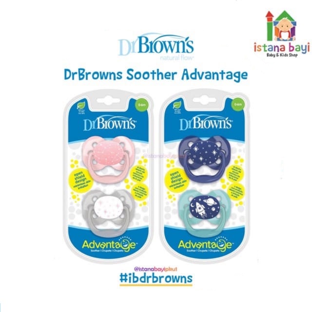 Kompeng Bayi - Dr.Brown’s Advantage Pacifier step 1 - 0-6 M Pack isi 2-Empeng PA12000