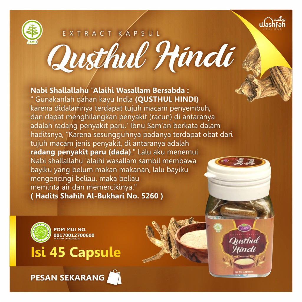 Kapsul Serbuk Qusthul Hindi Qostus Powder Herbal Alami Indonesia