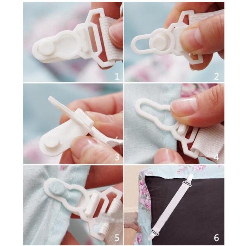 DK JEPITAN SUDUT SEPREI Penjepit Pengait / Bed Sheet Grippers Isi 4