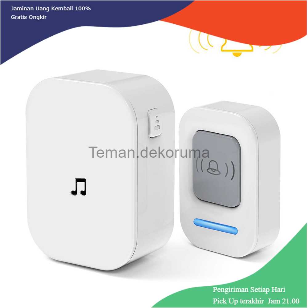 TD-AI04 KERUI Bell Pintu Wireless Doorbell Waterproof 60 Tunes 1 Receiver F53