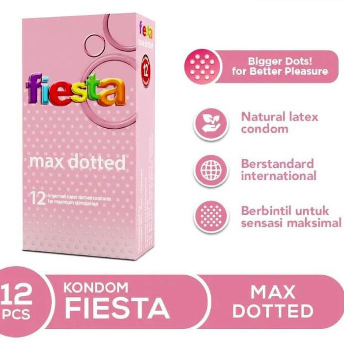 ORIGINAL FIESTA KONDOM GRAPE STRAWBERRY MAX DOTTED PARTY PACK 3pc
