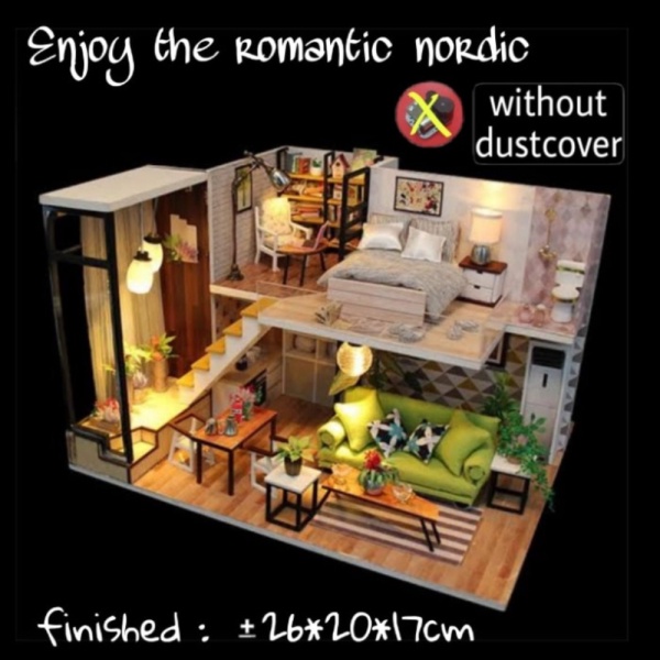 

Jual DIY Do It Yourself M030 Enjoy The Romantic Nordic Dollhouse Model Kit Limited
