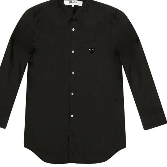 ☉ Kemeja CDG PLAY Putih dan Hitam Cowok SHIRT FOR MEN (READYSTOCK) ♠