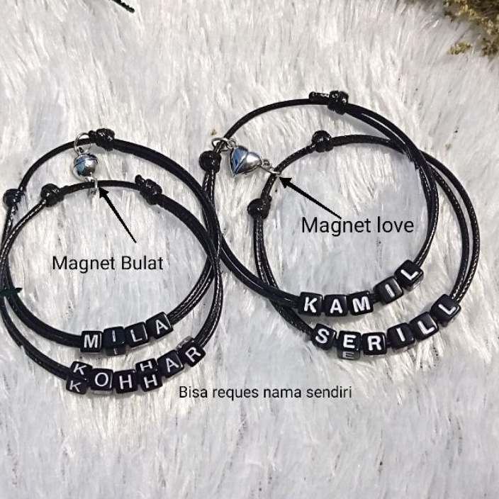 cod GELANG COUPLE MAGNET LOVE | GELANG CUSTOM MAGNET | GELANG COUPLE NAMA | GELANG COUPLE MAGNET CUS