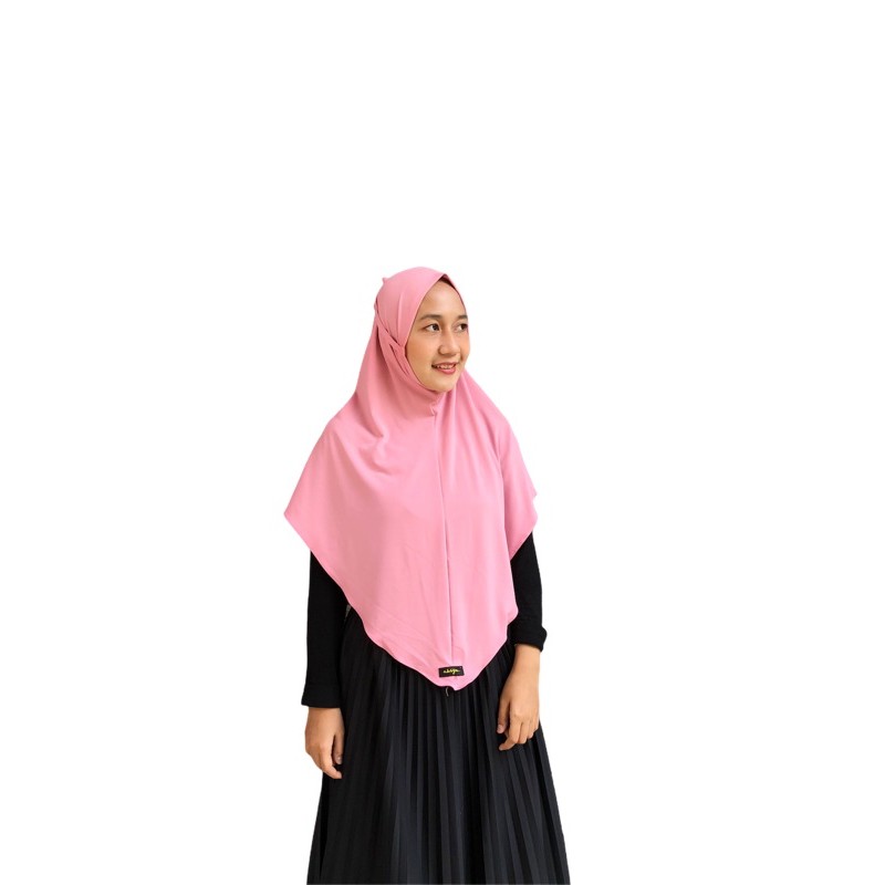bergo Jersey tali Hana / hijab instant / kerudung bergo / hijab daily-Pink