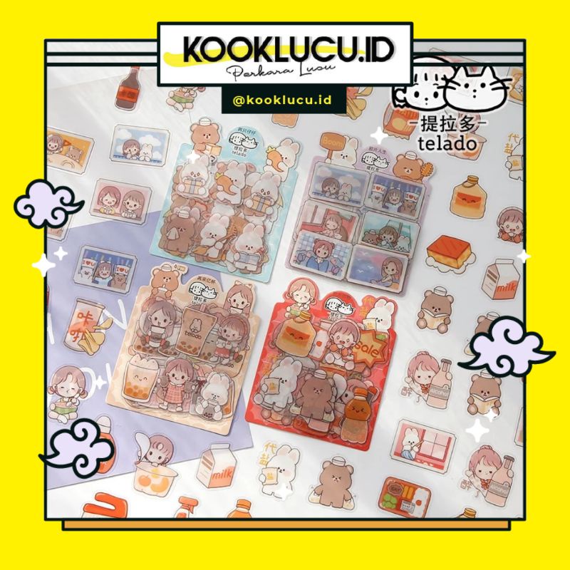 

Sticker Anti Air Scrapbook dekorasi sticker lucu korea aesthetic (waterproof)