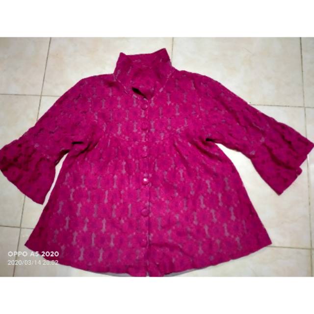 Preloved blouse brokat model baby dol tangan 7/8