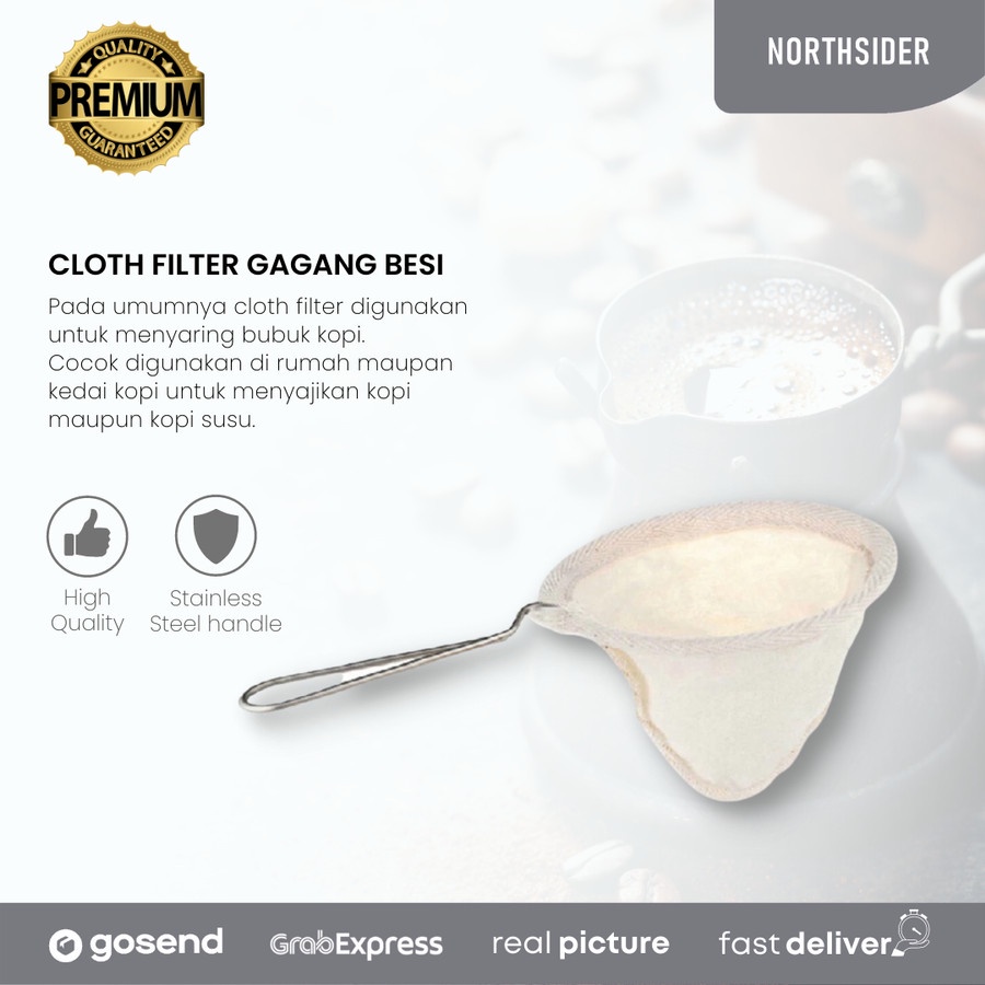 Cloth Filter | Saringan Kain Untuk Kopi atau Teh Gagang besi