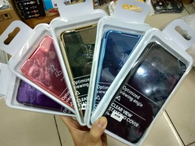 YKCS 0336 samsung A10S samsungA10S flip cover book HP standing mirror clear view case back buku auto