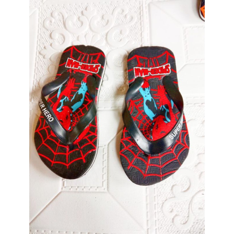 sandal jepit  anak kerakter spiderman super hero