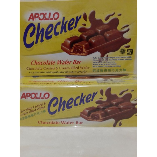 Apollo Checker/ Chocolate wafer Bar  24 pcs @18 gr