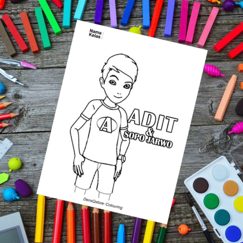 

Kertas Mewarnai Anak Tema Adit & Sopo Jarwo / Kertas Gambar (10 Lembar Gambar)