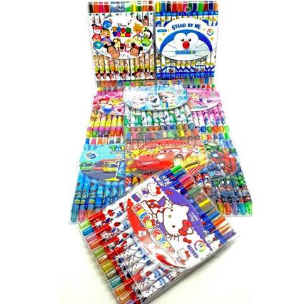 

u13➤ Rolling CRAYON PUTAR Krayon Alat Pensil Warna karakter oil pastel 12 warna stationary