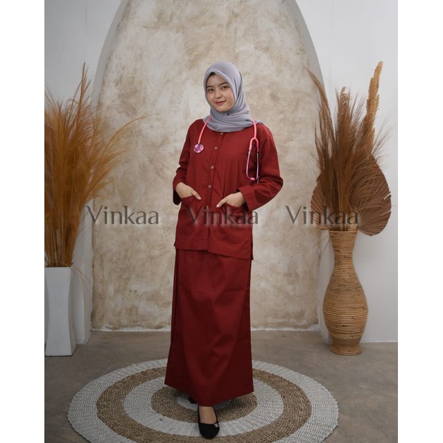 BAJU OKA bawahan ROK (Ventura dan American Drill ) uk S, M, L