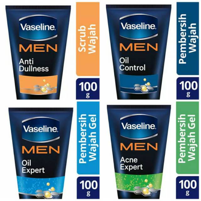 Vaseline Men Face Wash 100g Face Scrub Gel Wash Oil Control, Acne Expert