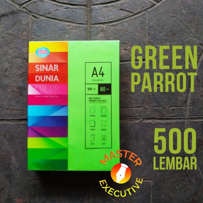 [Rim] Sinar Dunia SiDu Color Kertas A4 80 Warna Green Parrot IT 230