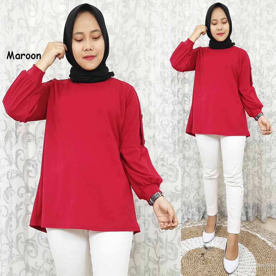 BLOUSE PUFFY KANCING LENGAN BALON GL FASHION