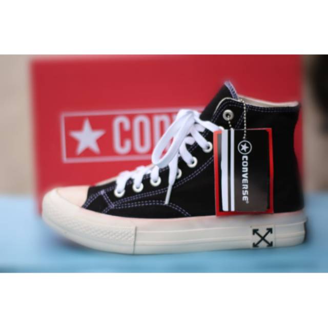 (BISA COD) XOFF WHITE CONVERSE 70S HIGH PREMIUM SEPATU CONVERSE CHUCK TAYLOR CONVERSE PRIA WANITA