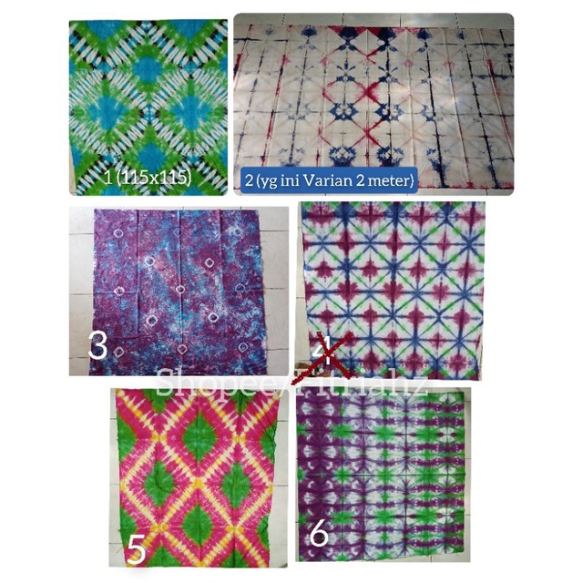 Taplak Meja ikat Celup Boleh Request motif warna Shibori jumputan cubit Prakarya sekolah