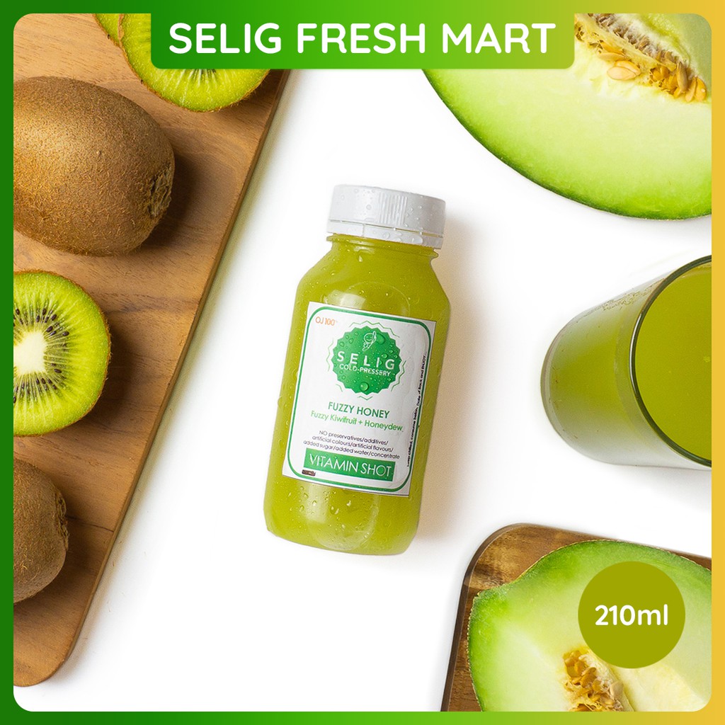 

Cold Pressed Juice 100% Kiwi & Melon 210ml Jus Buah Fuzzy Honey - Selig Fresh Mart