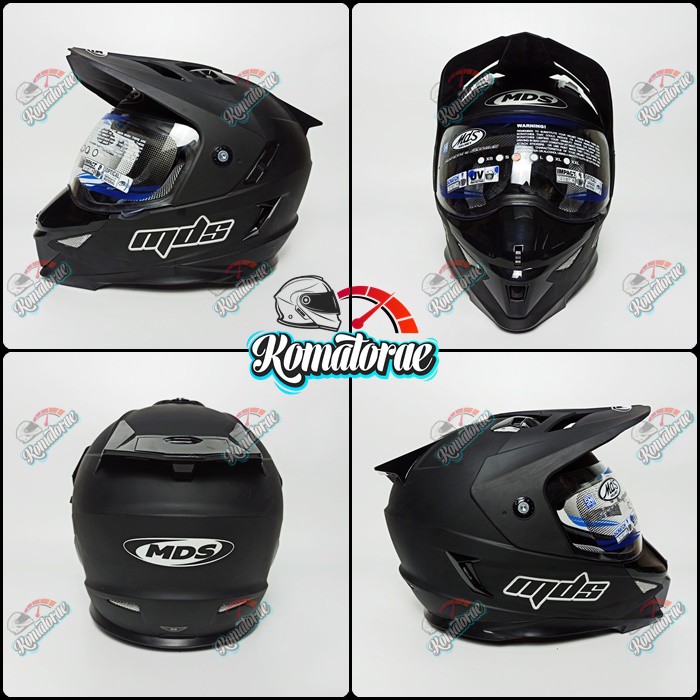 HELM MDS SUPER PRO SOLID BLACK DOFF DOUBLE VISOR FULL