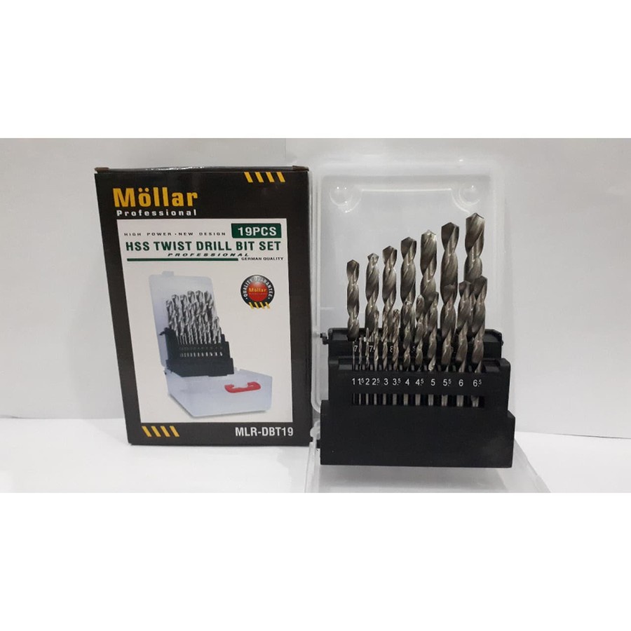 Mata Bor Besi Set - MOLLAR 19pcs 19 pcs HSS / Twist Drill Bit Set