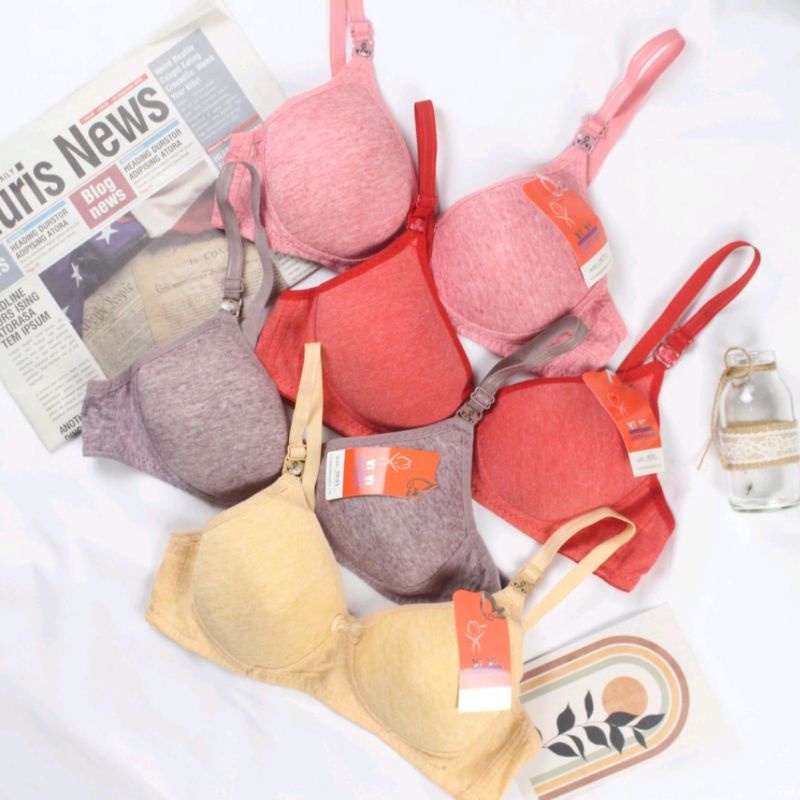 YIYI Bra Fashion Wanita Remaja dan Dewasa Murah BH Busa Tipis Tanpa Kawat Bahan Kaos Push Up 32-38