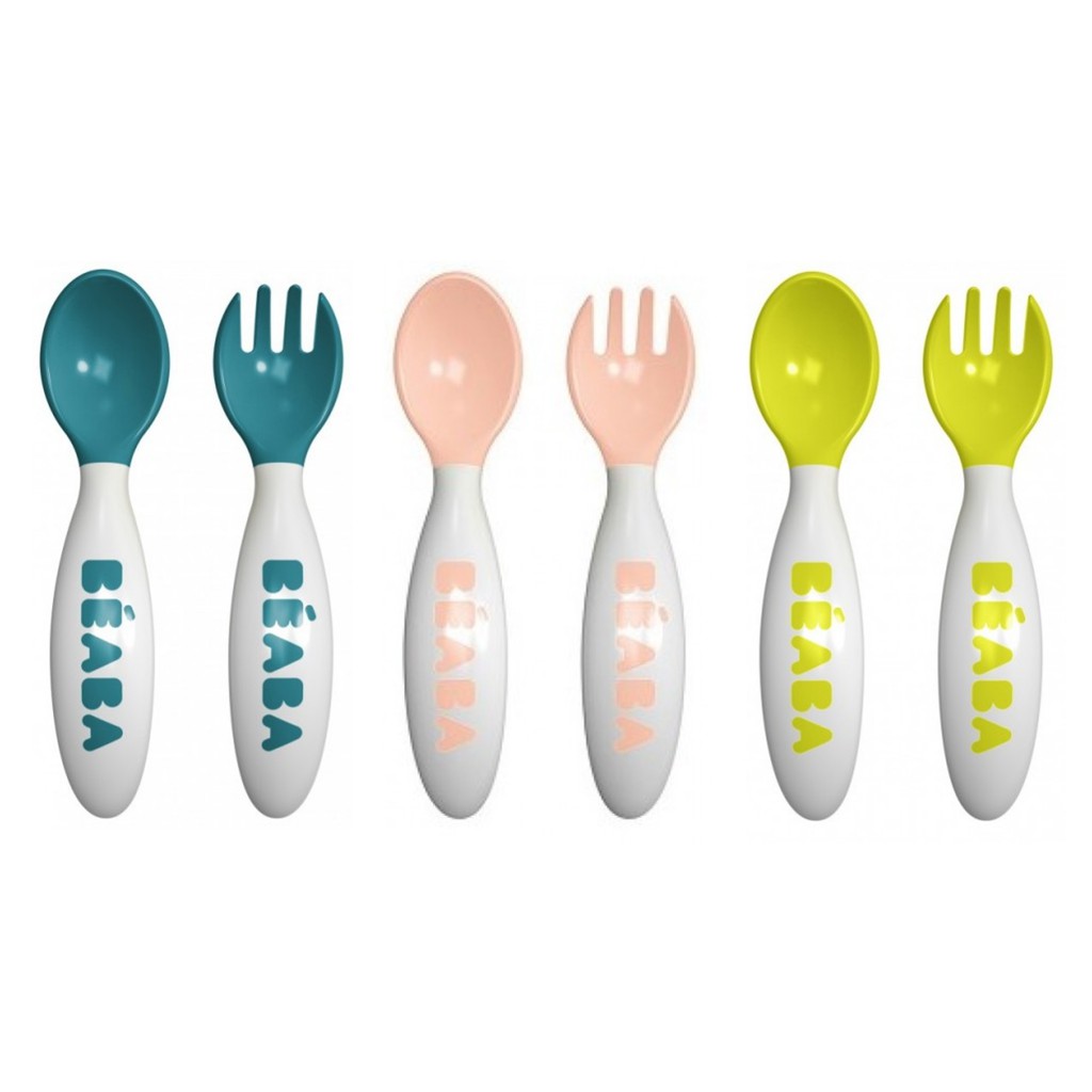 Beaba Set 2 2nd Age Fork Spoon - Sendok Garpu Anak Bayi Toddler Balita Peralatan Makan Baby BPA Free