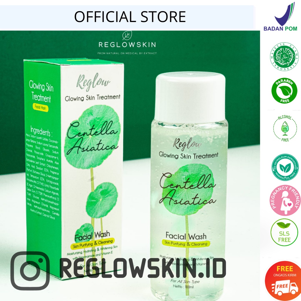 Paket Skincare Glowing Treatment Reglow / Pemutih Pencerah Wajah Free Pouch Premium Termurah-Facial Wash