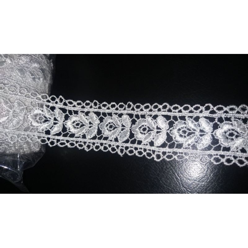 renda giper bunga renda bordir renda rajut renda tengah putih renda gyper renda mukena