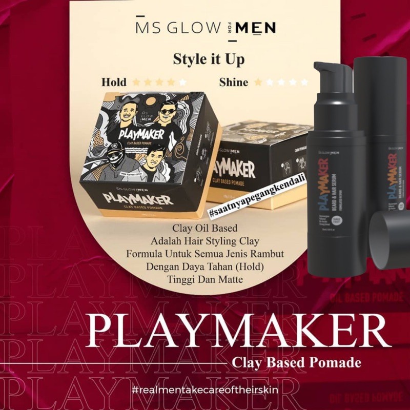 MS glow for men hair package-H serum +Clay pomade