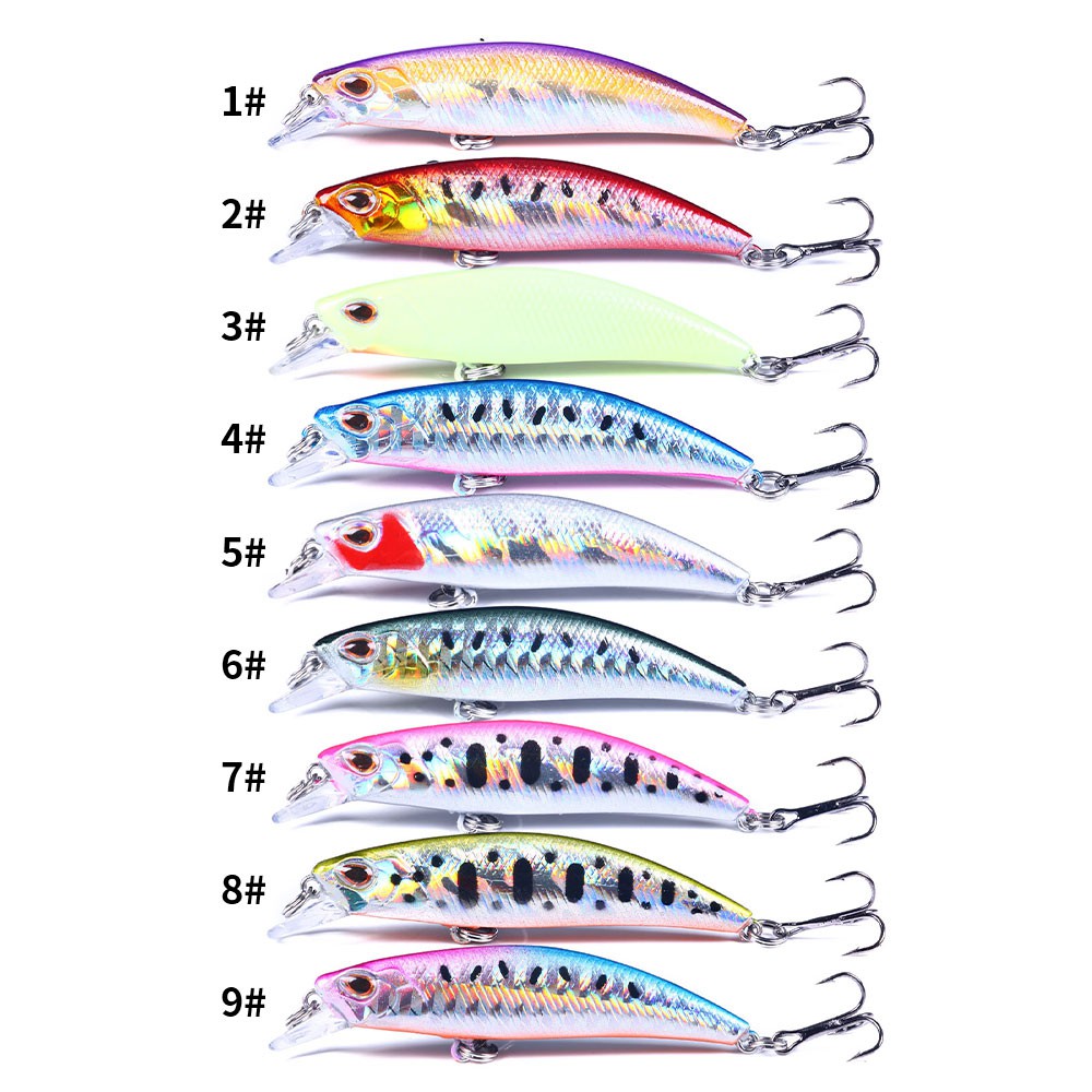 HENGJIA 1PCS New Casting Fishing Lure 68mm/6.5g 3D Eyes Luminous Artificial Hard Bait Sinking Minnow Hard Bait