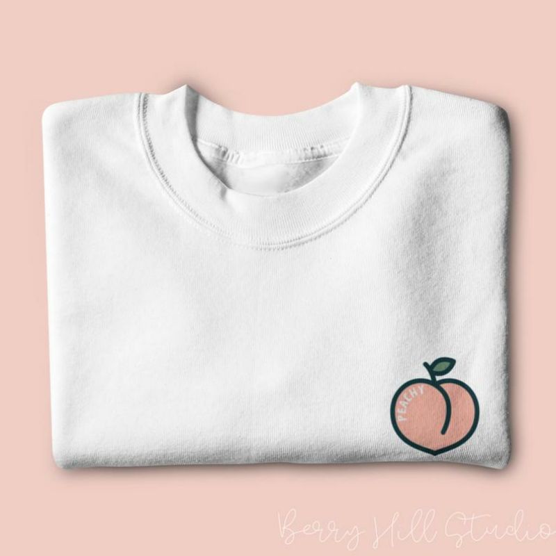 S - XXXXXL(6XL) Sweater PEACH FRUIT BIGSIZE Crewneck Peachy OVERSIZE SweatShirt Jumbo Pria Wanita Women Korean Fashion Street Wear Cute