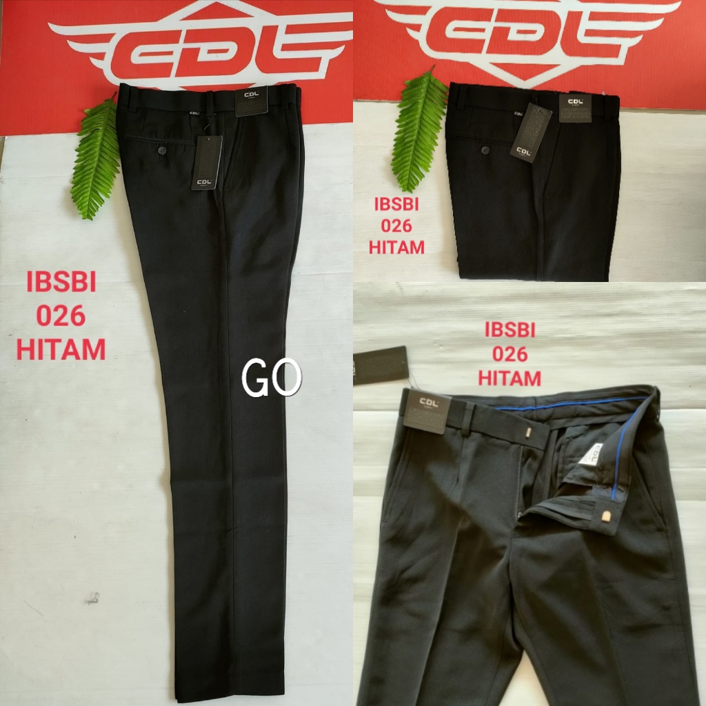 gof CDL (CARDINAL) CELANA FORMAL HITAM Pakaian Pria Celana Panjang Katun Chinos Stretch Slimfit Orig